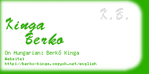 kinga berko business card